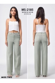 PANTALÓN VAQUERO PATA ANCHA TIRO ALTO MUJER VERDE FBZMS2183