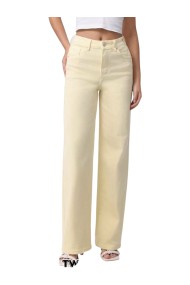 PANTALÓN VAQUERO PATA ANCHA TIRO ALTO MUJER AMARILLO FBZMS2183