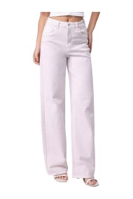 PANTALÓN VAQUERO PATA ANCHA TIRO ALTO MUJER LILA FBZMS2183