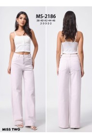 PANTALÓN VAQUERO PATA ANCHA TIRO ALTO MUJER LILA FBZMS2183