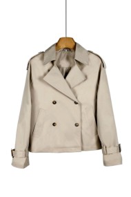 TRENCH CORTO DE MUJER DOBLE BOTONADURA AJUSTE EN PUÑOS PRIMAVERA VARIOS COLORES TY-Z68017
