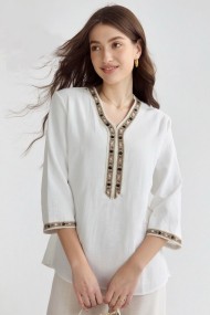BLUSA MUJER BLANCA CON BORDADO EN CUELLO ESTILO BOHO TY-1110