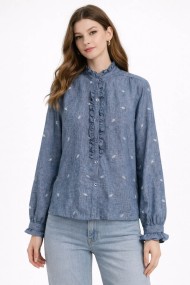 BLUSA MUJER ESTILO VAQUERO CON BORDADO TY-M9238