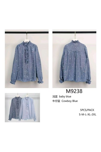 BLUSA MUJER ESTILO VAQUERO CON BORDADO TY-M9238