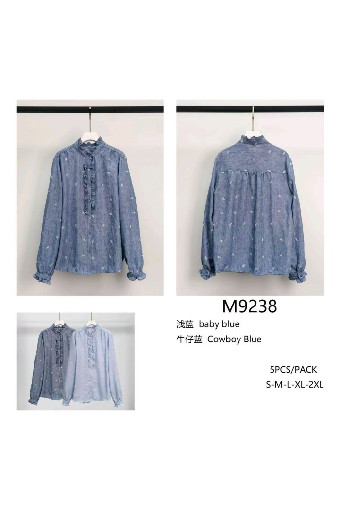 BLUSA MUJER ESTILO VAQUERO CON BORDADO TY-M9238