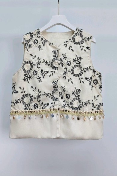 CHALECO MUJER BORDADO BOHO CON DETALLES DECORATIVOS TY-M9275