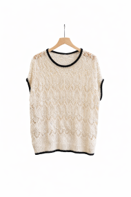 TOP DE PUNTO ENCAJE SIN MANGAS MUJER FBZMT9600