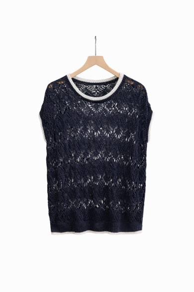 TOP DE PUNTO ENCAJE SIN MANGAS MUJER FBZMT9599