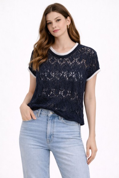 TOP DE PUNTO ENCAJE SIN MANGAS MUJER FBZMT9599