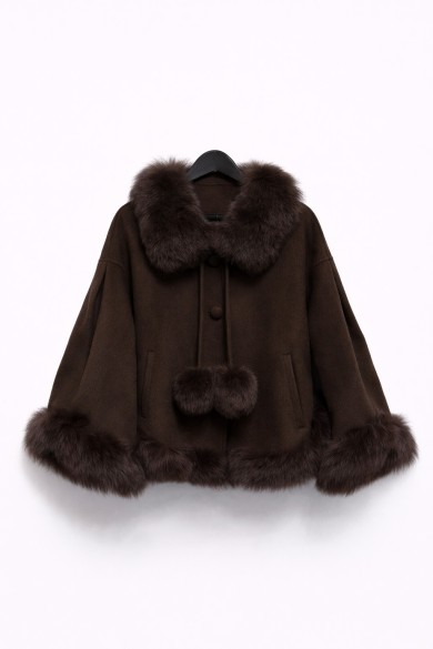 CHAQUETA CORTA DE LANA CON DETALLES EN PELO DE ZORRO 3COLORES PC-WT22174030-2