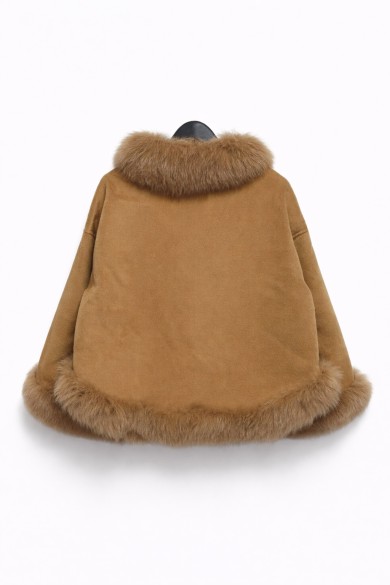 CHAQUETA CORTA DE LANA CON DETALLES EN PELO DE ZORRO 3COLORES PC-WT22174030-2