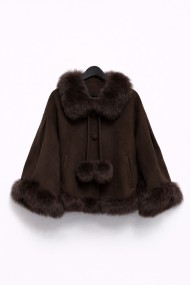 CHAQUETA CORTA DE LANA CON DETALLES EN PELO DE ZORRO 3COLORES PC-WT22174030-2