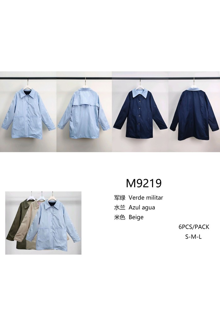 CHAQUETA DE MUJER TIPO PARKA LIGERA CON CUELLO CAMISERO TY-9219