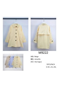 CHAQUETA DE MUJER TIPO ABRIGO LIGERO CON CUELLO CLÁSICO TY-M9222