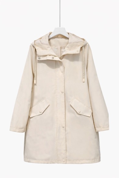 ABRIGO LARGO IMPERMEABLE DE MUJER CON CAPUCHA TY-Z68021