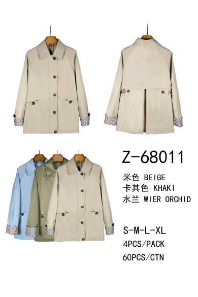 ABRIGO CORTO DE MUJER CON BOTONES Y DETALLE EN PUÑOS TY-Z68011