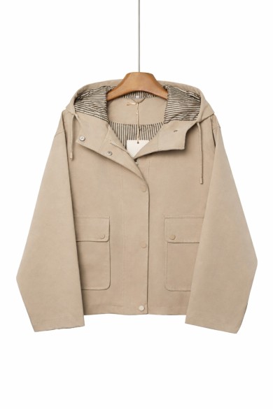 CHAQUETA CORTA CON CAPUCHA PARA MUJER ESTILO CASUAL TY-Z68023