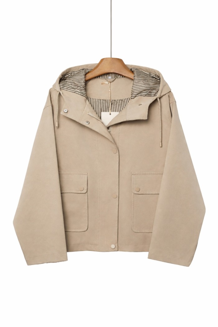 CHAQUETA CORTA CON CAPUCHA PARA MUJER ESTILO CASUAL TY-Z68023