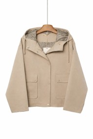CHAQUETA CORTA CON CAPUCHA PARA MUJER ESTILO CASUAL TY-Z68023