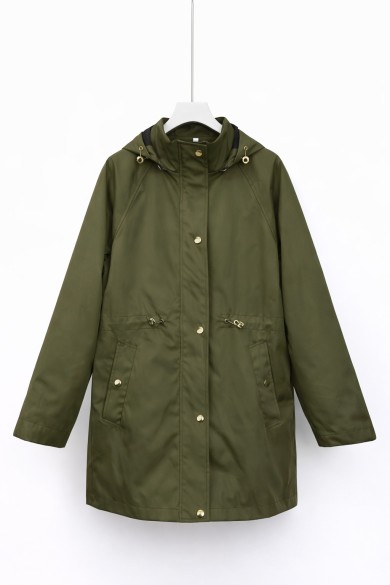 PARKA LARGA LIGERA CON CAPUCHA Y CINTURA AJUSTABLE PARA MUJER TY-M9226