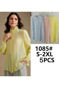 BLUSA ELEGANTE BORDADA CON CUELLO MAO Y MANGA LARGA TY-1085