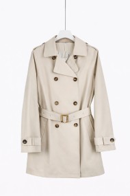TRENCH CORTO DE MUJER CON CINTURÓN Y DOBLE BOTONADURA TY-Z68027