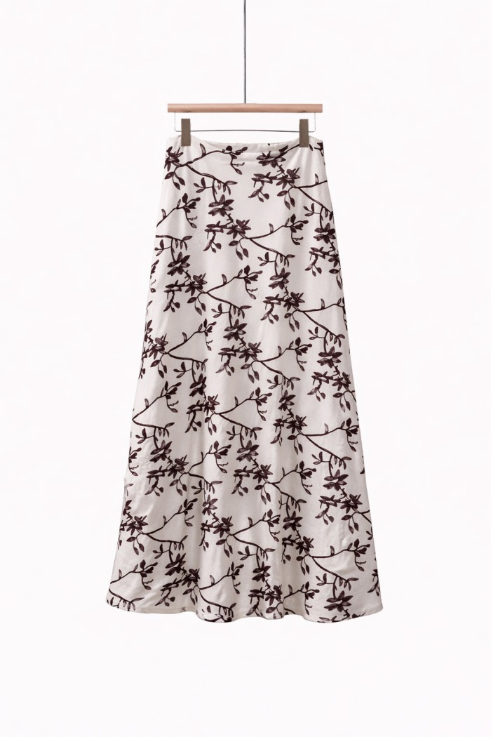 FALDA DE PANA BORDADA ESTAMPADO FLORAL FBZMR22449