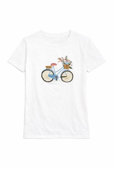CAMISETA MANGA CORTA CON CUELLO RENDONDO BORDADO TY-K1660