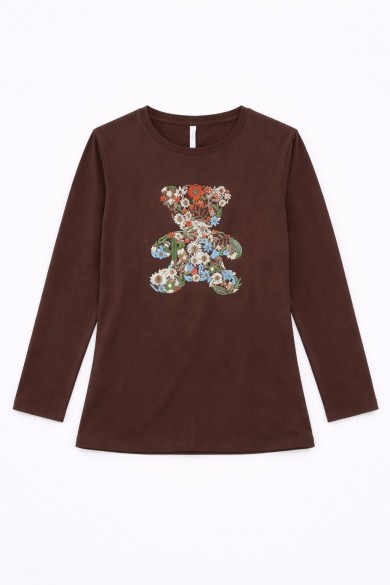 CAMISETA MANGA LARGA BORDADO OSITO TY-K1682