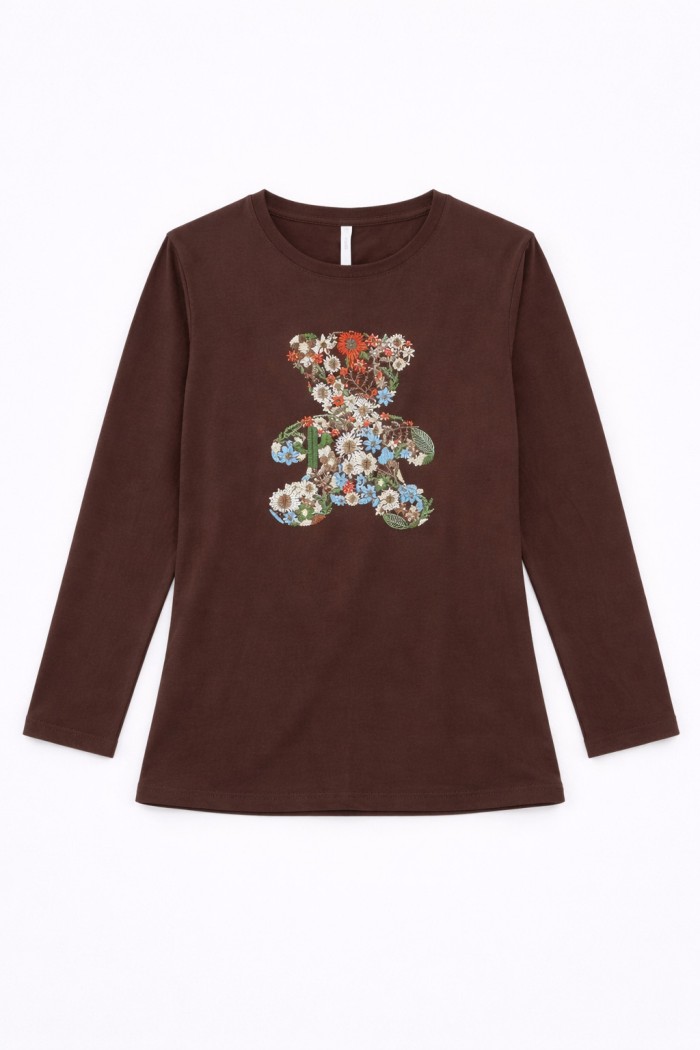 CAMISETA MANGA LARGA BORDADO OSITO TY-K1682