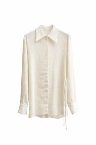CAMISA TEXTURIZADA DE RAYÓN CON DETALLE FRUNCIDO FBMZA1525