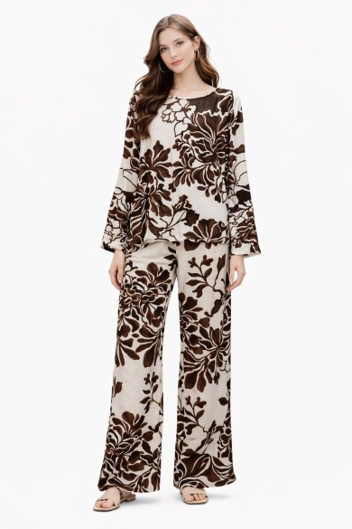 BLUSA ESTAMPADA FLORAL DE MANGA LARGA FBZMR22434