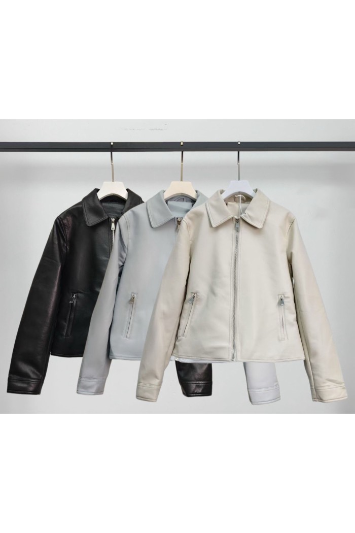 CHAQUETA CORTA DE POLIPIEL CON CREMALLERA TY-M9213