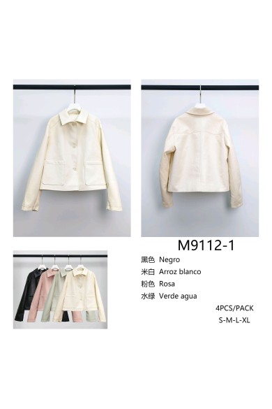 CHAQUETA CORTA DE POLIPIEL CON BOTONES TY-M9112