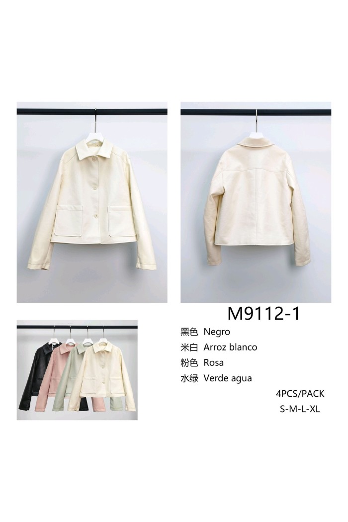 CHAQUETA CORTA DE POLIPIEL CON BOTONES TY-M9112