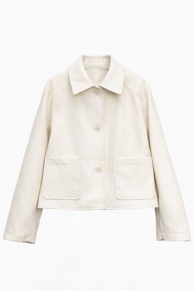 CHAQUETA CORTA DE POLIPIEL CON BOTONES TY-M9112