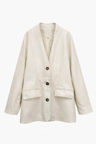 CHAQUETA DE POLIPIEL CUELLO PICO CON BOTONES TY-M9235