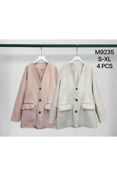 CHAQUETA DE POLIPIEL CUELLO PICO CON BOTONES TY-M9235
