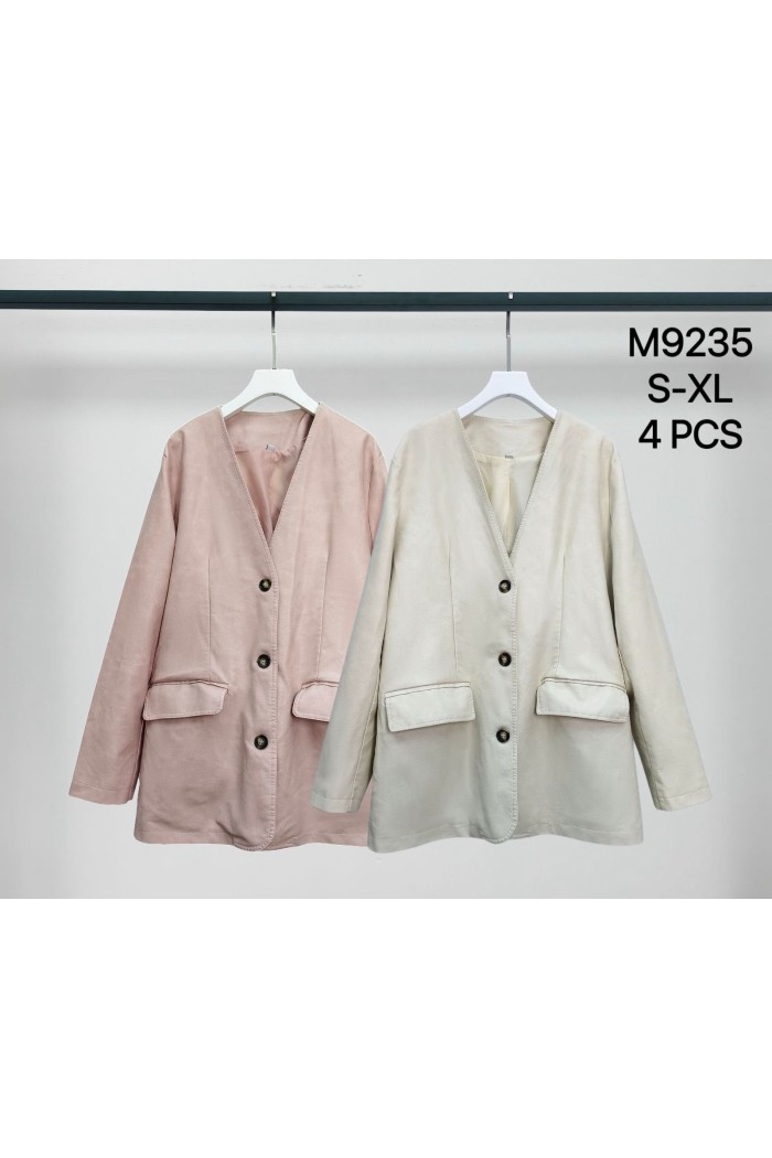CHAQUETA DE POLIPIEL CUELLO PICO CON BOTONES TY-M9235