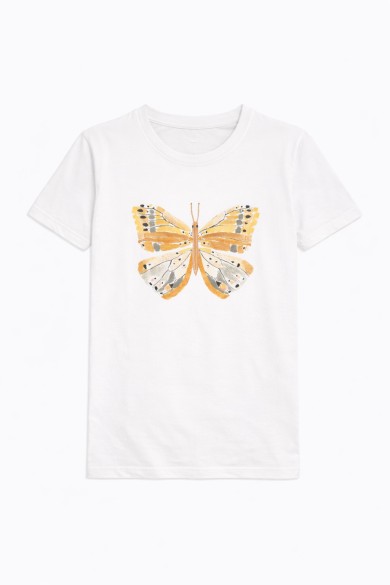 CAMISETA BLANCA CON ESTAMPADO DE MARIPOSA TY-K1796
