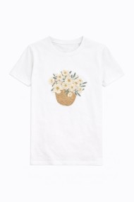 CAMISETA BLANCA CON ESTAMPADO FLORAL TY-K1772