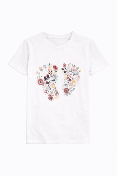 CAMISETA BLANCA CON ESTAMPADO FLORAL SIMÉTRICO TY-K1791
