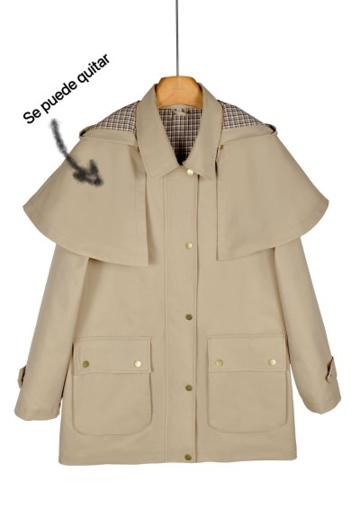 CHAQUETA TIPO TRENCH CON CAPA DESMONTABLE VARIOS COLORES TY-Z68050