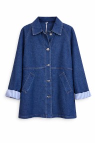 CHAQUETA VAQUERA LARGA CON BOLSILLOS DENIM AZUL TY-Z56589
