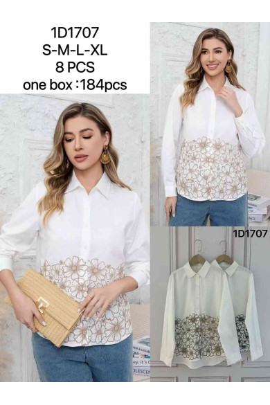 CAMISA BORDADA DE MANGA LARGA DD-1D1707