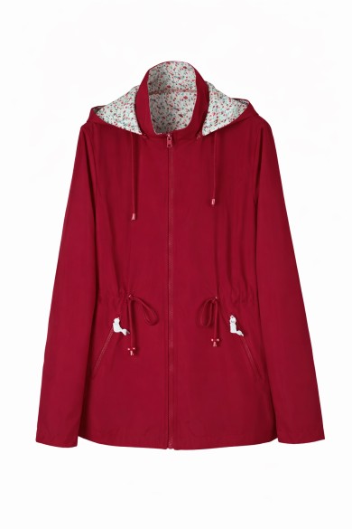 CHAQUETA FINA REVERSIBLE CORTAVIENTOS CON CAPUCHA Y CINTURA AJUSTABLE VARIOS COLORES TY-Z65005