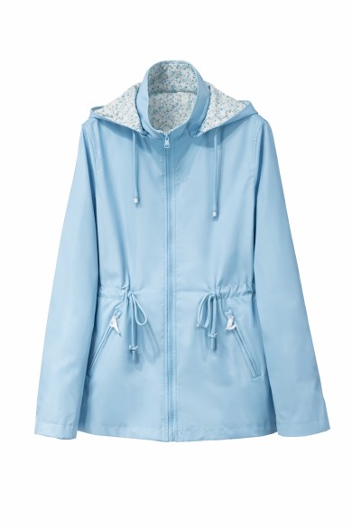 CHAQUETA FINA REVERSIBLE CORTAVIENTOS CON CAPUCHA Y CINTURA AJUSTABLE VARIOS COLORES TY-Z65005