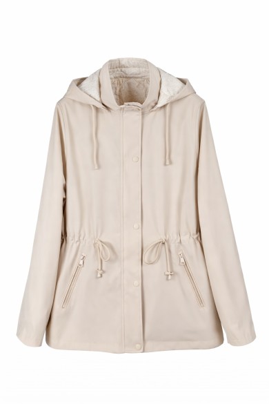 CHAQUETA FINA REVERSIBLE CORTAVIENTOS CON CAPUCHA Y CINTURA AJUSTABLE VARIOS COLORES TY-Z65005