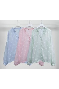 BLUSA MUJER ROMÁNTICA DE GASA CON TEXTURA DE CORAZONES MANGA LARGA PRIMAVERA VERANO VARIOS COLORES TY-M9280