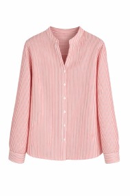 CAMISA MUJER DE RAYAS MANGA LARGA CUELLO MAO CASUAL PRIMAVERA OTOÑO TY-Z68601